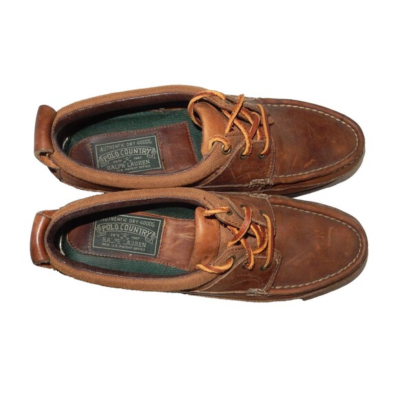 Vintage Polo Country Ralph Lauren Boat Deck Moc Shoes Leather Men\'s 8.5 D Brown main image 6